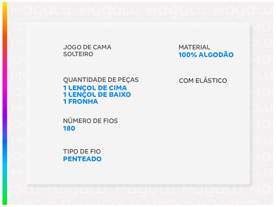 Jogo de Cama Solteiro 100% Algodão Buddemeyer 180 Fios Basic Percalle Azul 3 Peças - 1