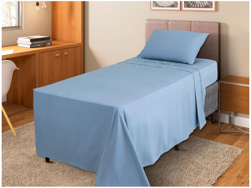 Jogo de Cama Solteiro 100% Algodão Buddemeyer 180 Fios Basic Percalle Azul 3 Peças - 2