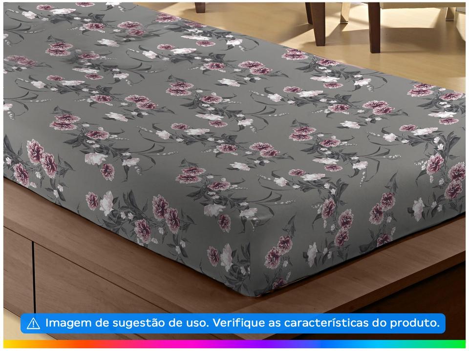 Jogo de Cama Solteiro 100% algodão Camesa 120 fios Super Cotton Vera Cinza 2 Peças - 1