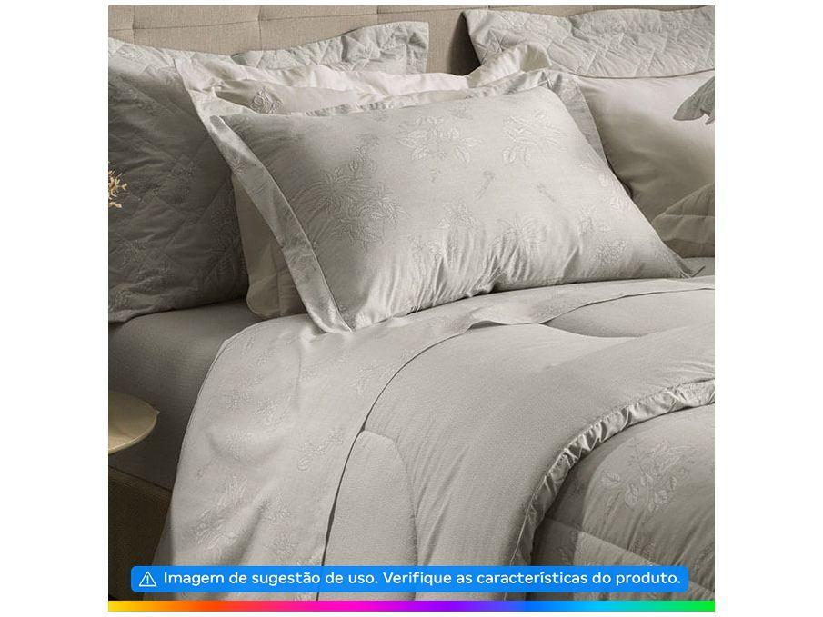 Jogo de Cama Solteiro 100% Algodão Karsten 200 Fios Virgínia Cinza 3 Peças - 1