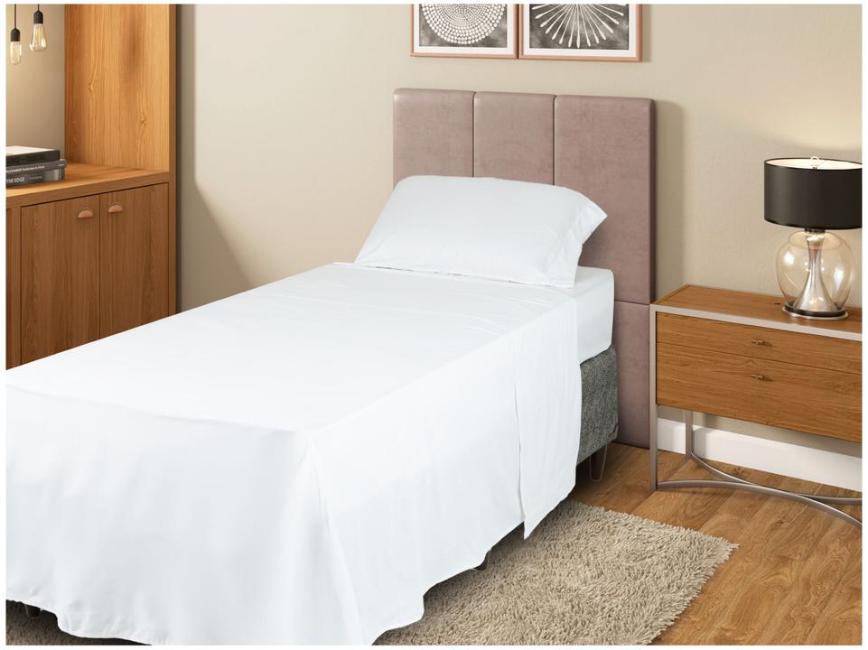 Jogo de Cama Solteiro 100% Algodão Karsten 270 Fios Domos Branco 3 Peças - 1