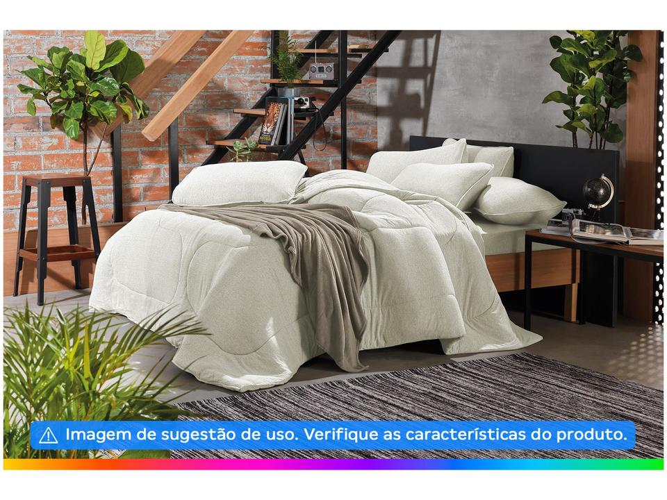 Jogo de Cama Solteiro Atlântica Mescla Urban Bege 2 Peças - 1