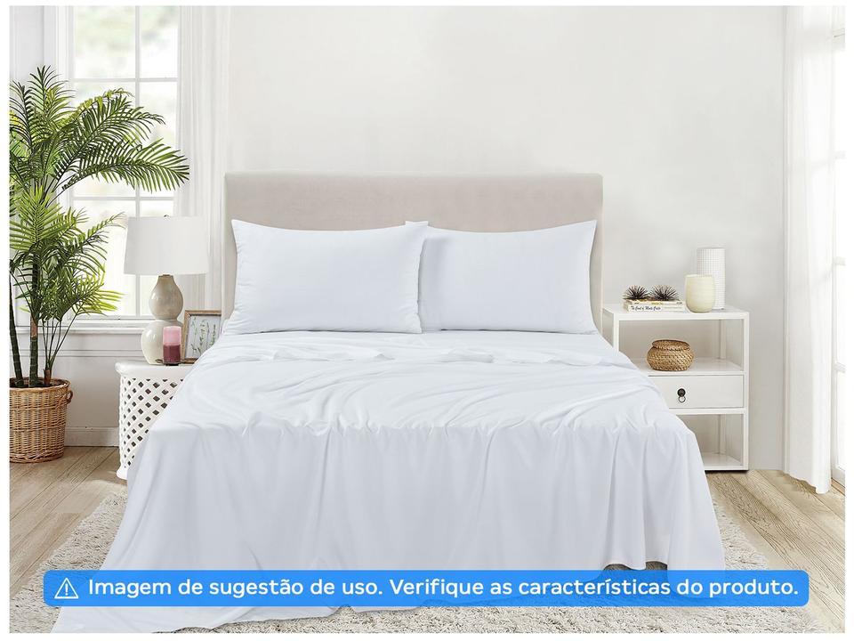 Jogo de Cama Queen de Poliéster Jolitex 300 Fios Toque de Seda Branco 3 Peças - 2