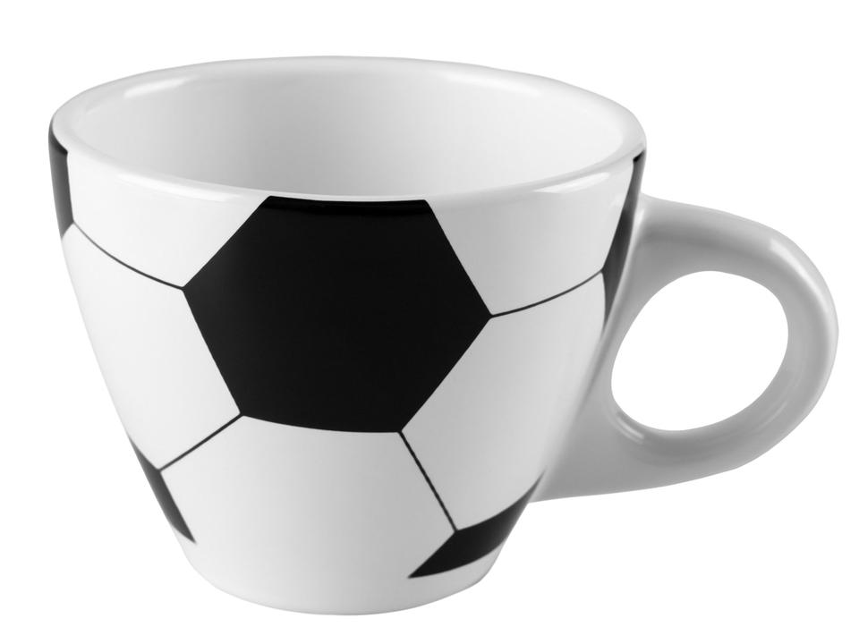 Jogo de Caneca de Chá e café de Cerâmica Branco, Preto e Verde 250ml Scalla Cerâmica Futebol 2 Peças - 5