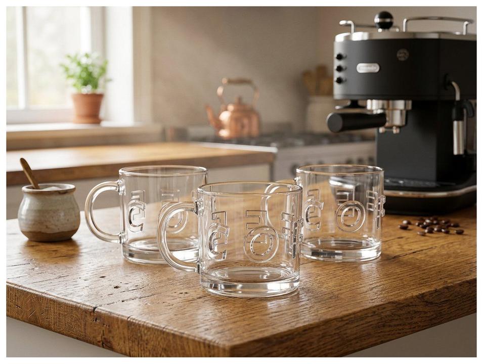 Jogo de Canecas de Chá e Café de Vidro Transparente 320ml Hauskraft Coffee 3 Peças - 2