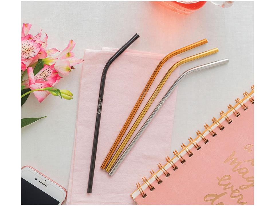 Jogo de Canudos de Inox Tramontina Bar com Escova 5 Peças - 1