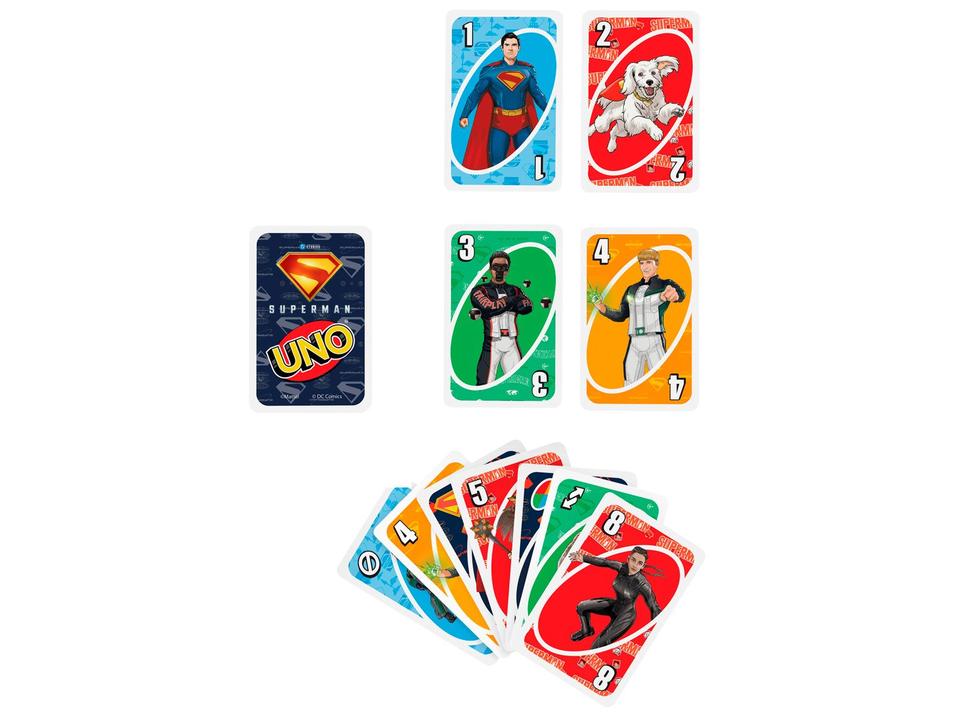 Jogo de Cartas UNO Superman Mattel 113 Peças - 2