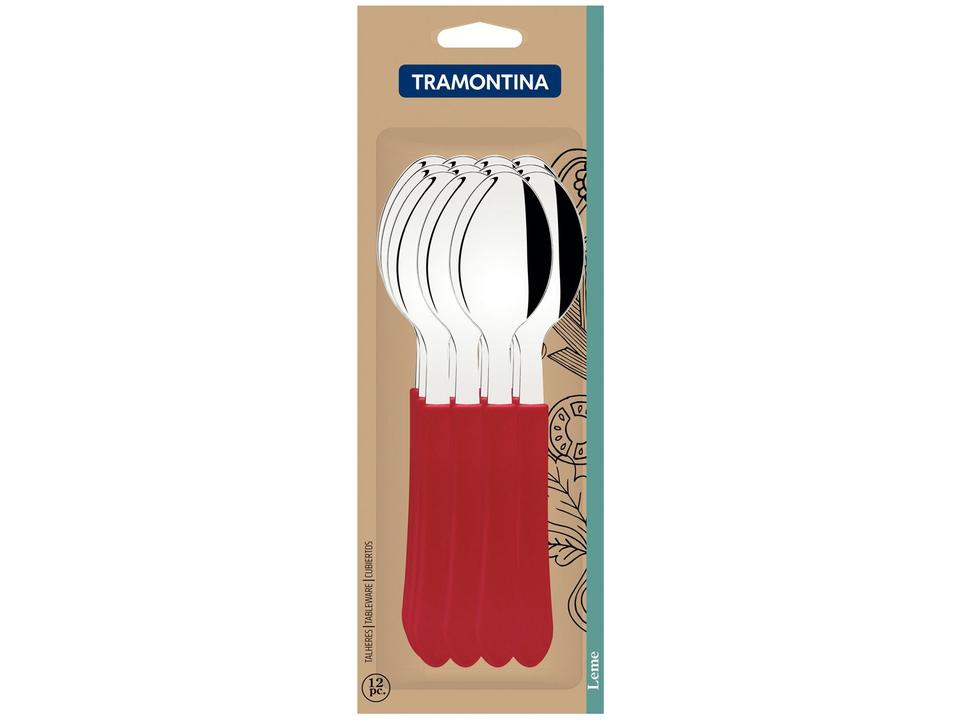 Jogo de Colher Tramontina Leme Vermelho 12 Peças - 2