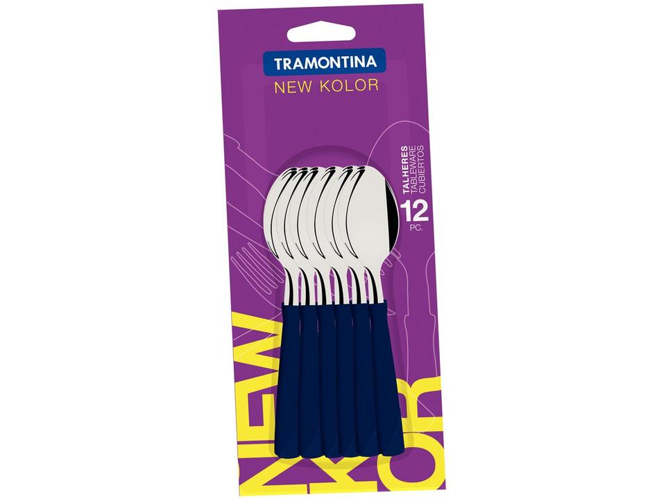 Jogo de Colher Tramontina New Kolor Azul 12 Peças - 3