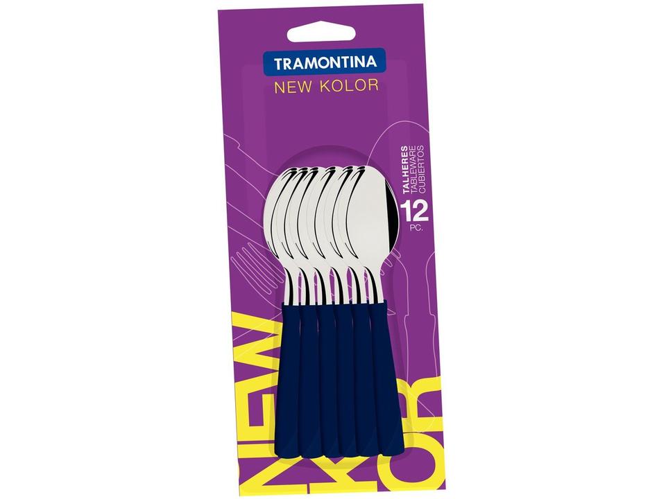 Jogo de Colher Tramontina New Kolor Azul 12 Peças - 3