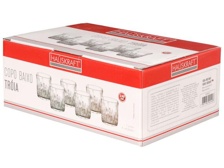 Jogo de Copos de Vidro 230ml 6 Peças Hauskraft Tróia - 2