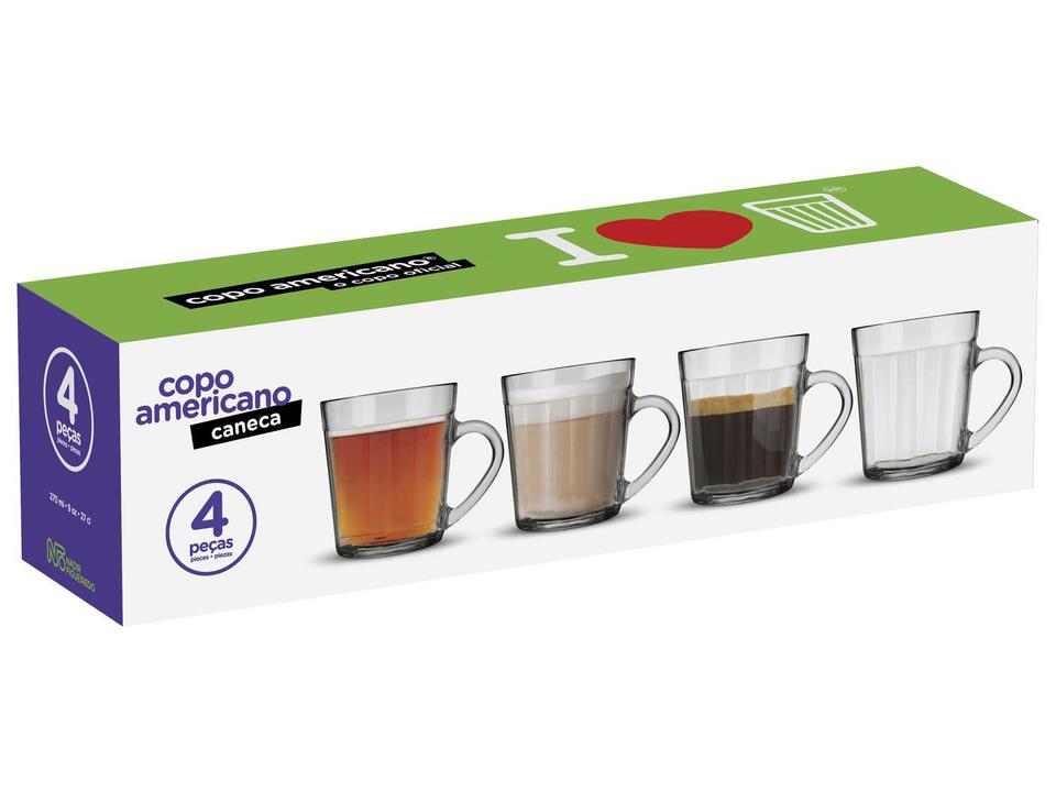 Jogo de Copos de Vidro 4 Peças 270ml - Nadir Caneca - 3