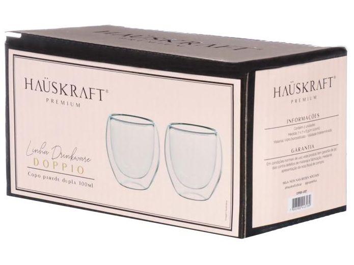 Jogo de Copos de Vidro de Café Parede Dupla 100ml 2 Peças Hauskraft Doppio - 2