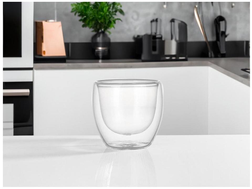 Jogo de Copos de Vidro de Café Parede Dupla 80ml 4 Peças Haus Concept Inspire - 1