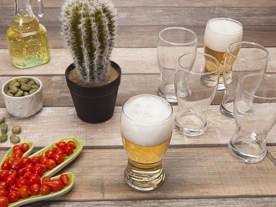 Jogo de Copos de Vidro para Cerveja 220ml 6 Peças Nadir Frevo - 1