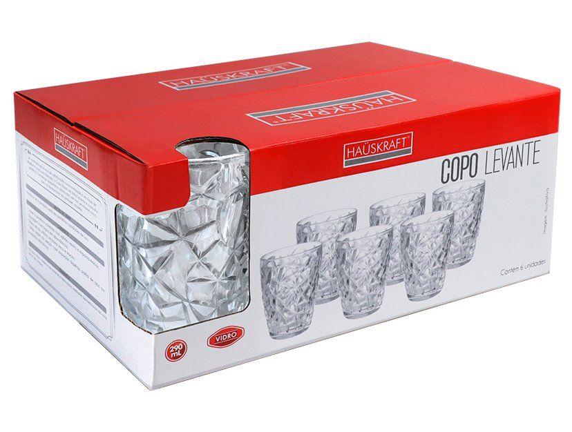 Jogo de Copos de Vidro Transparente 290ml 6 Peças Hauskraft Levante - 4