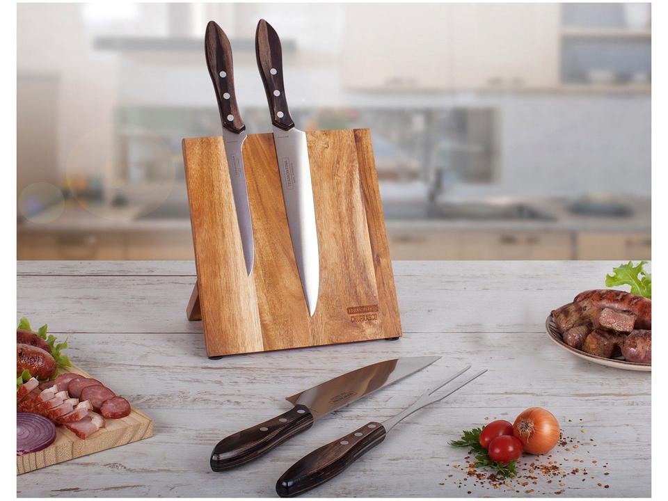 Jogo de Facas Churrasco Tramontina Inox com Suport - 1