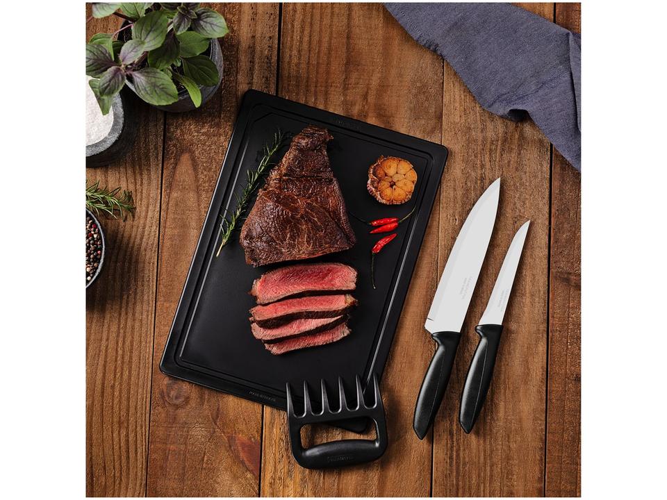 Jogo de Facas para Churrasco Tramontina Inox com Tábua Plenus 4 Peças - 1