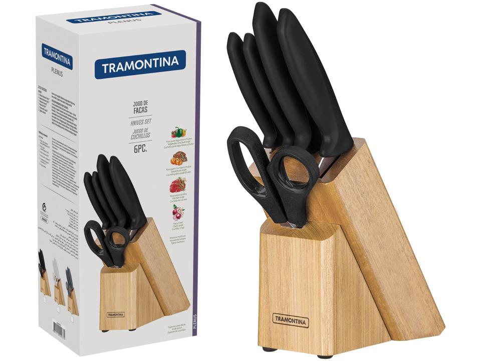 Jogo de Facas Tramontina com Cepo Plenus 23498/015 6 Peças - 1