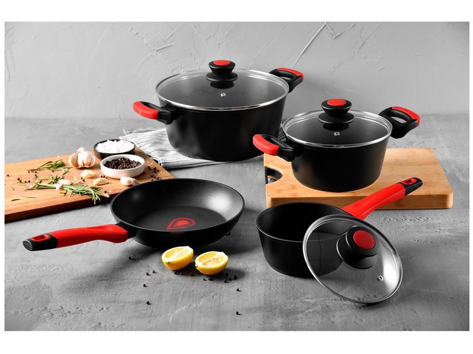 Jogo de Panelas Bergner Antiaderente de Alumínio Preto 4 Peças Chroma - 13