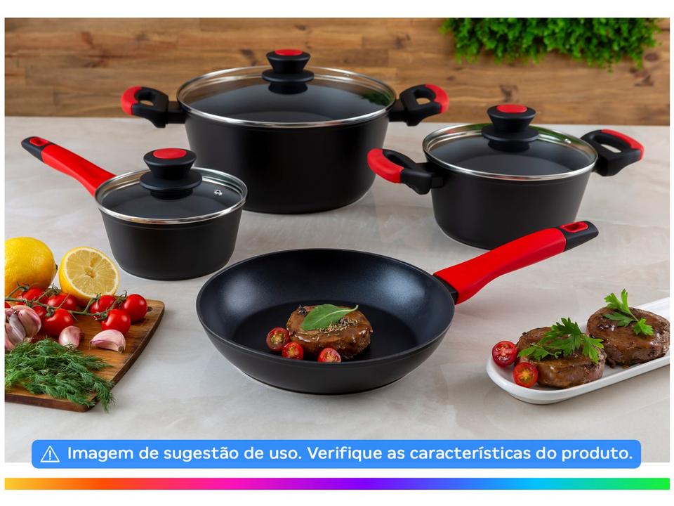 Jogo de Panelas Bergner Antiaderente de Alumínio Preto 4 Peças Chroma - 3