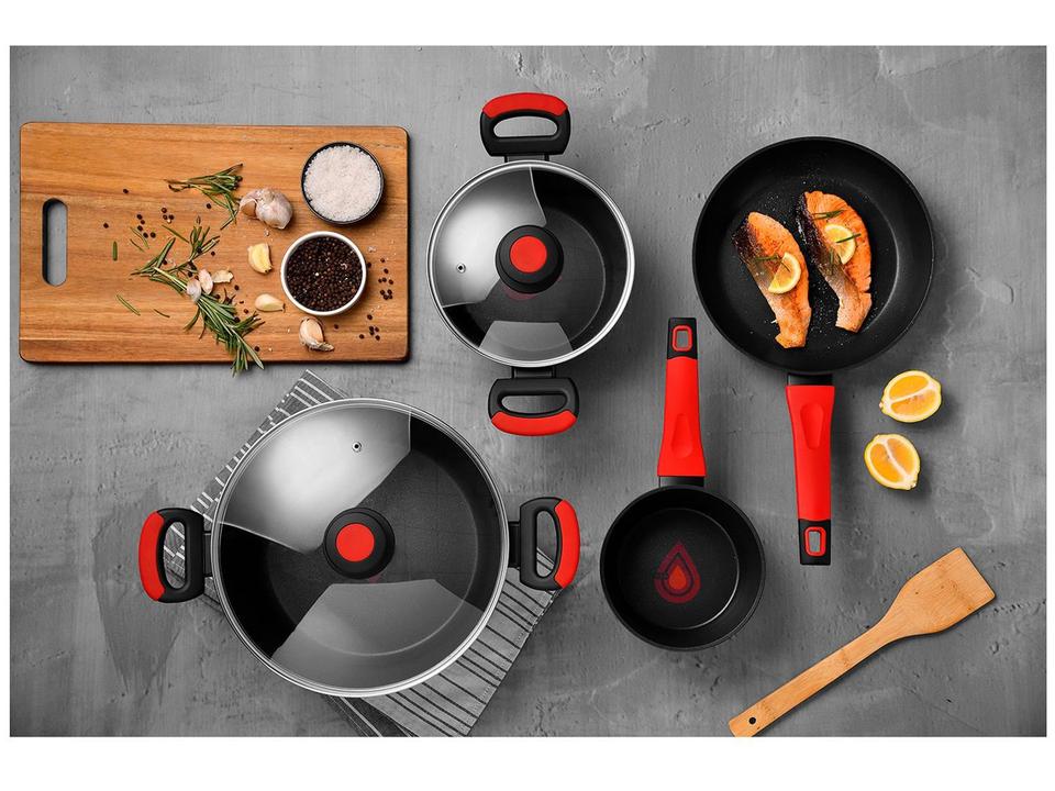 Jogo de Panelas Bergner Antiaderente de Alumínio Preto 4 Peças Chroma - 14
