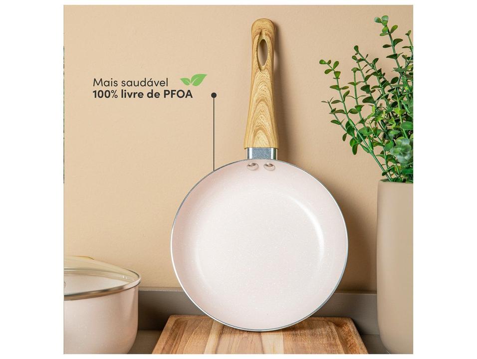 Jogo de Panelas Bianchini Revestimento Cerâmico Antiaderente de Alumínio Bege 5 Peças Provence - 2