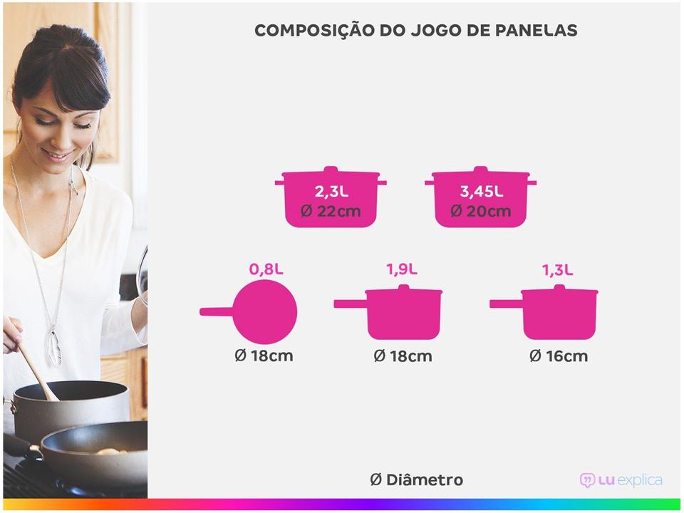 Jogo de Panelas Brinox Antiaderente de Alumínio - 2