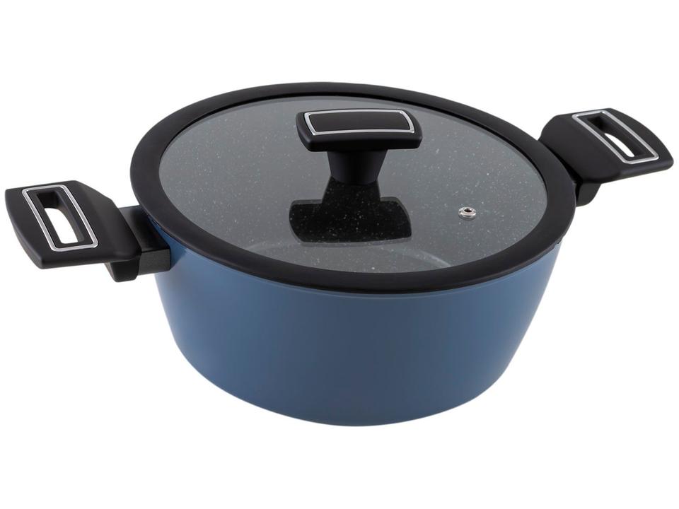 Jogo de Panelas Brinox Ceramic Life de Alumínio Azul 8 Peças Carbon - 2