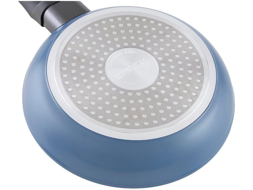 Jogo de Panelas Brinox Ceramic Life de Alumínio Azul 8 Peças Carbon - 7