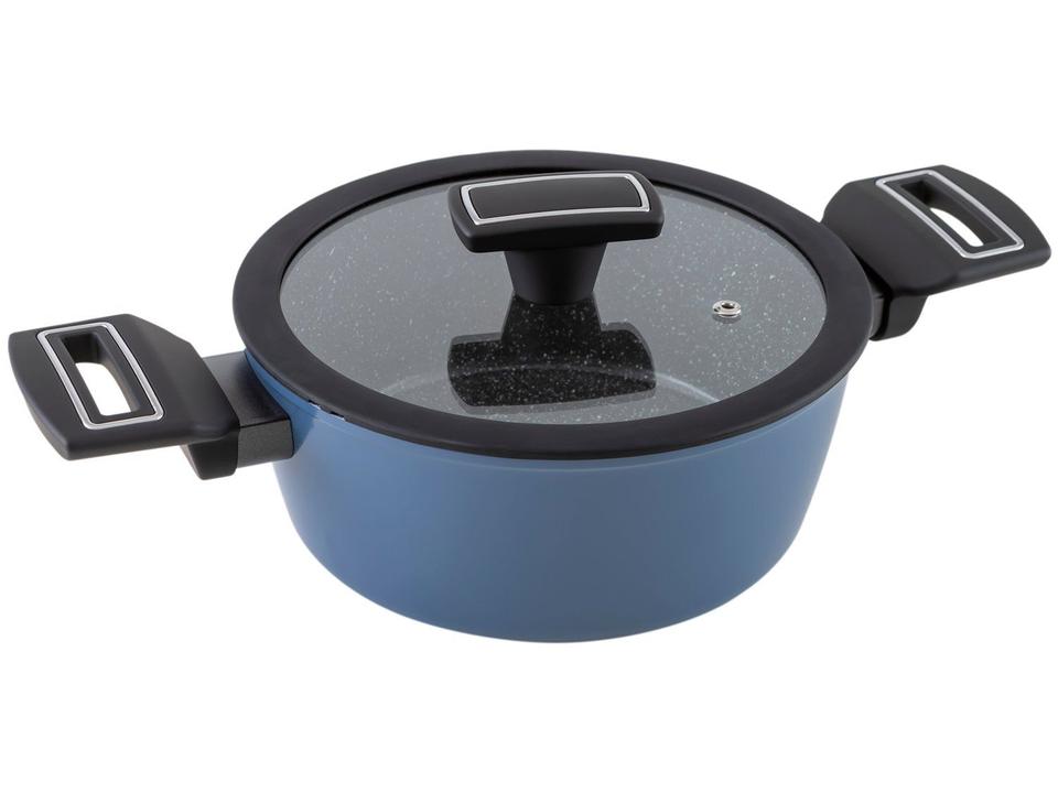 Jogo de Panelas Brinox Ceramic Life de Alumínio Azul 8 Peças Carbon - 3
