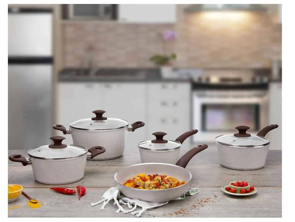 Jogo de Panelas Brinox Cerâmico de Alumínio Vanilla 5 Peças Optima Essentials Ceramic Life - 3