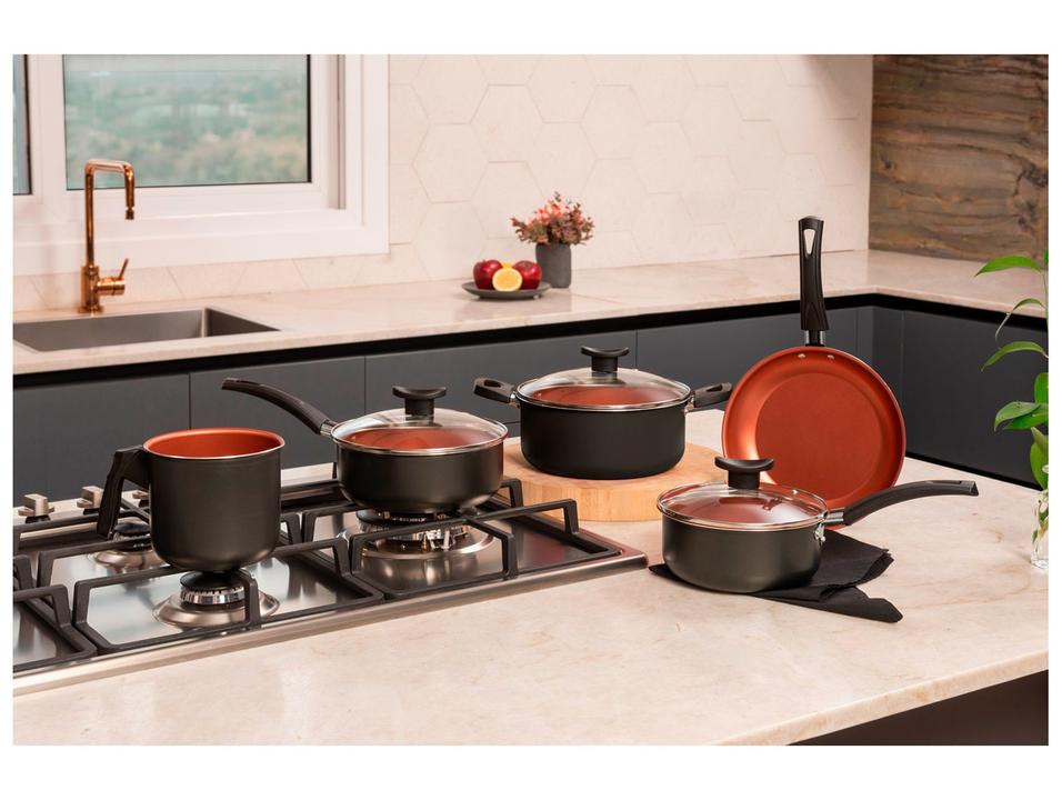 Jogo de Panelas Brinox de Alumínio Cinza 5 Peças Topázio - 3