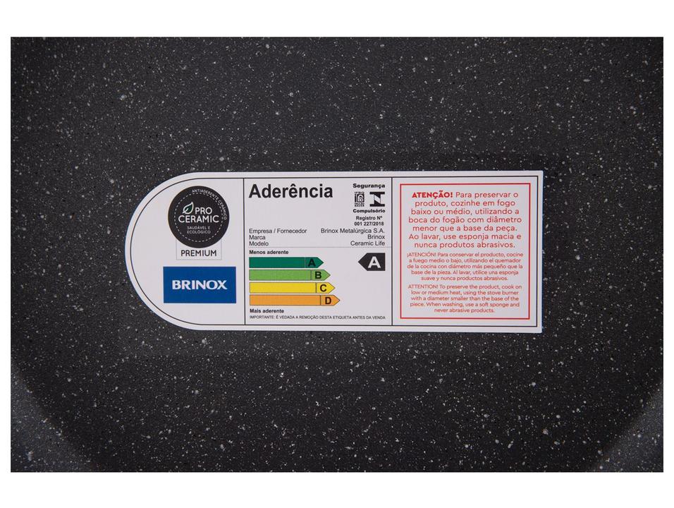 Jogo de Panelas Brinox de Alumínio Stone&Wood Cinza 5 Peças Optima - 11