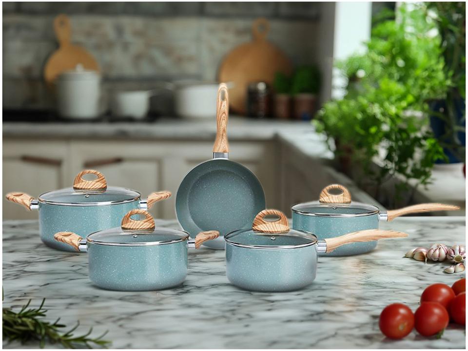 Jogo de Panelas Brinox de Alumínio Verde 5 Peças Botanika - 2