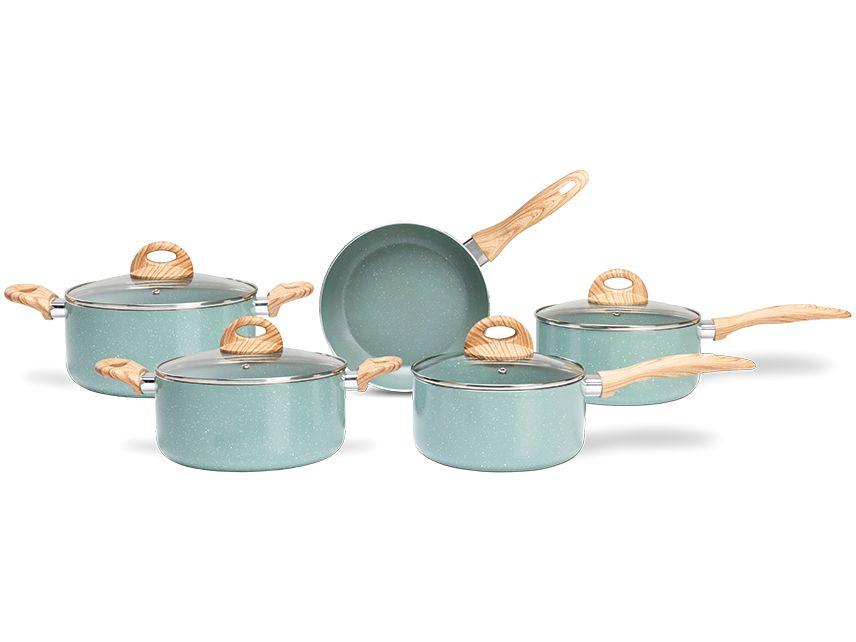 Jogo de Panelas Brinox de Alumínio Verde 5 Peças Botanika - 3