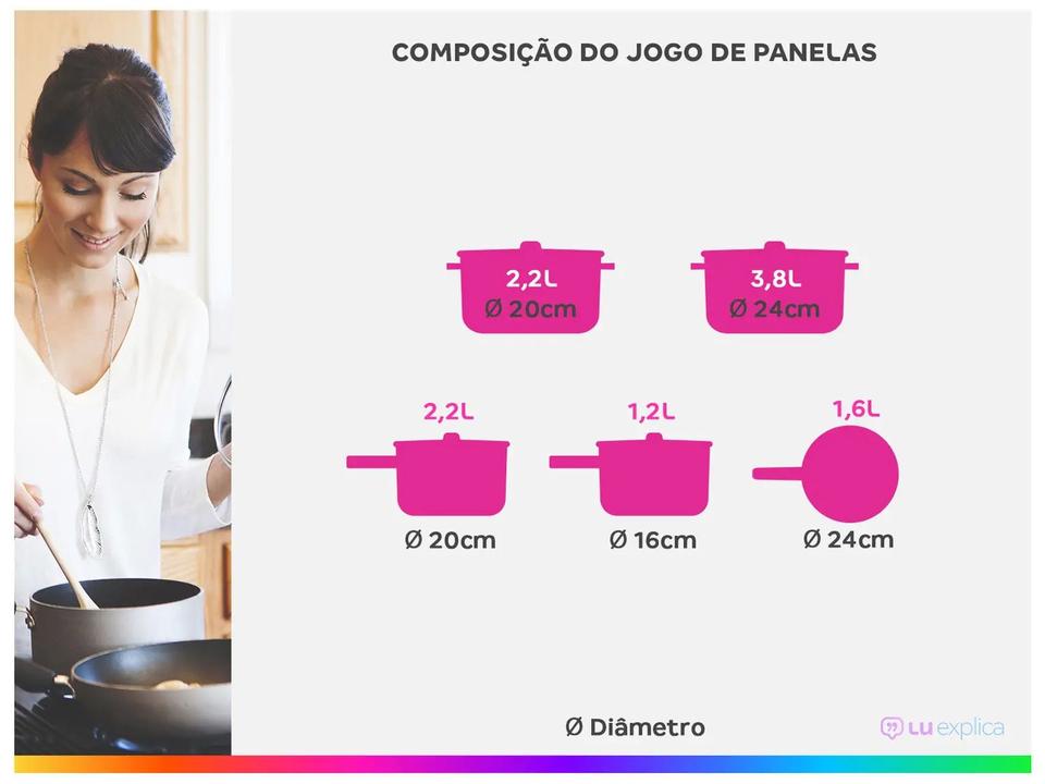 Jogo de Panelas Brinox Mocha Mousse 5 Peças Optima Ceramic Life - 2