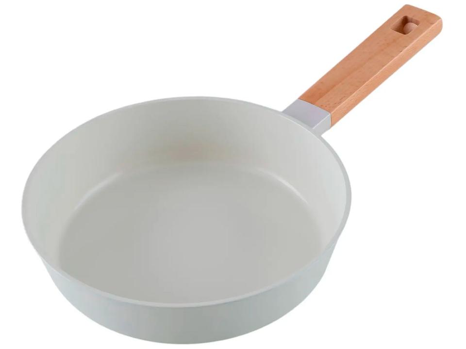 Jogo de Panelas Brinox Revestimento Cerâmico Creme 5 Peças Cabo Amadeirado Ceramic Life Nordic - 12