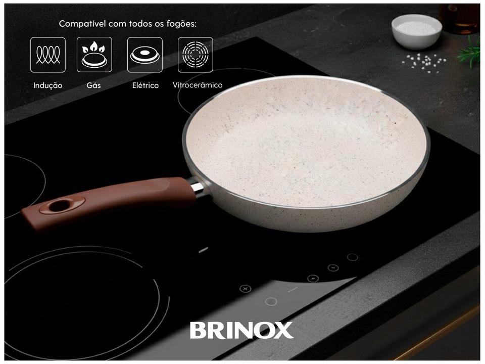 Jogo de Panelas Brinox Revestimento Cerâmico de Alumínio Vanilla 5 Peças Optima CeramicLife - 5
