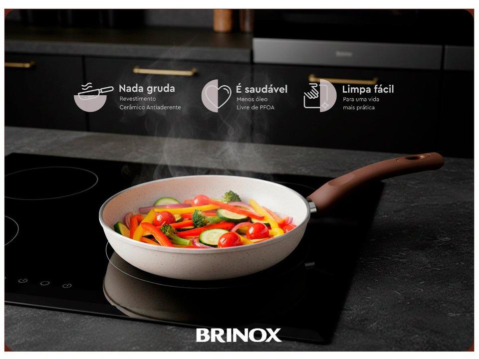 Jogo de Panelas Brinox Revestimento Cerâmico de Alumínio Vanilla 5 Peças Optima CeramicLife - 7
