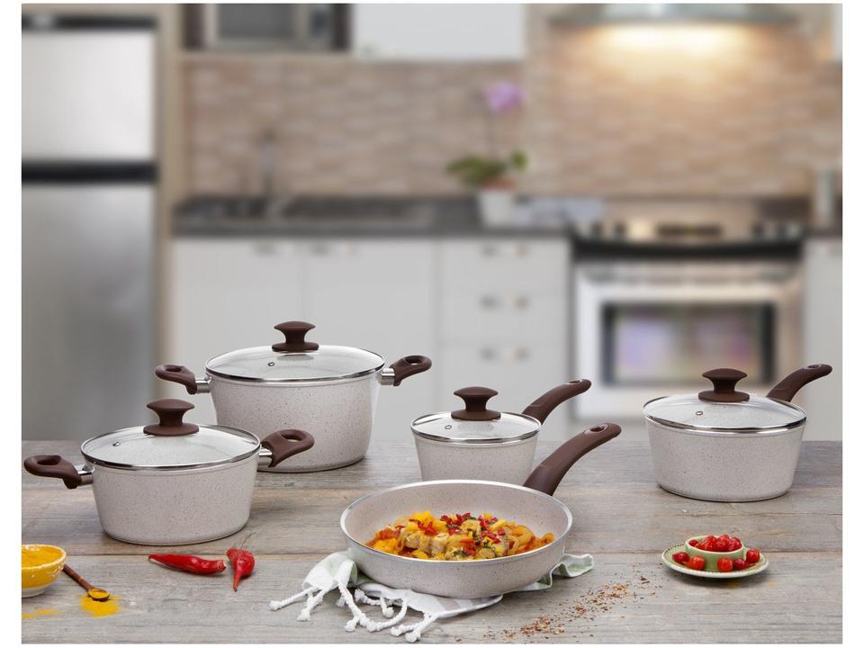 Jogo de Panelas Brinox Revestimento Cerâmico de Alumínio Vanilla 5 Peças Optima CeramicLife - 3