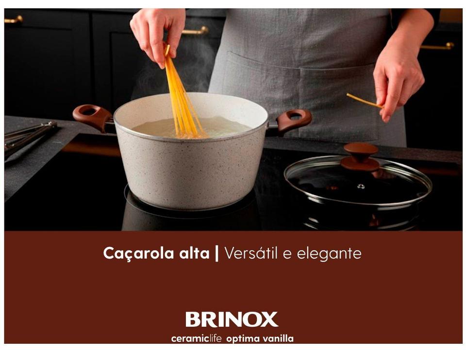 Jogo de Panelas Brinox Revestimento Cerâmico de Alumínio Vanilla 5 Peças Optima CeramicLife - 10