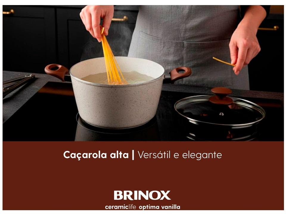 Jogo de Panelas Brinox Revestimento Cerâmico de Alumínio Vanilla 5 Peças Optima - 10