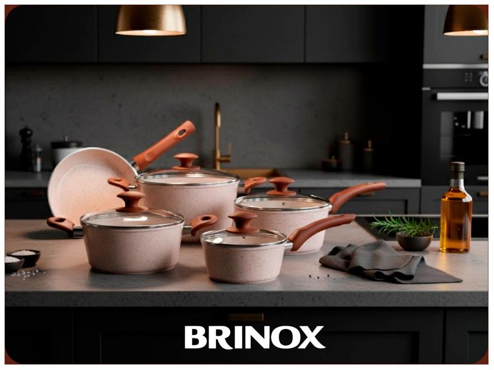 Jogo de Panelas Brinox Revestimento Cerâmico de Alumínio Vanilla 5 Peças Optima - 6