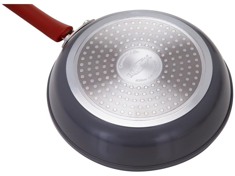 Jogo de Panelas Brinox Revestimento Cerâmico de Alumínio Vermelho e Cinza 8 Peças Ceramic Life Select - 12