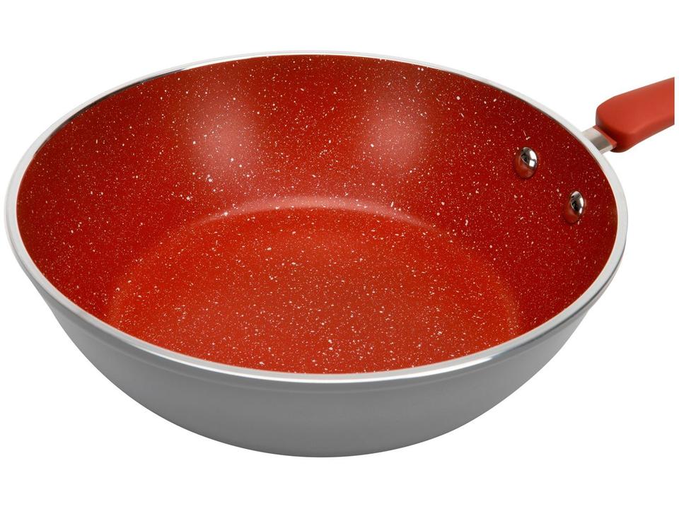 Jogo de Panelas Brinox Revestimento Cerâmico de Alumínio Vermelho e Cinza 8 Peças Ceramic Life Select - 9