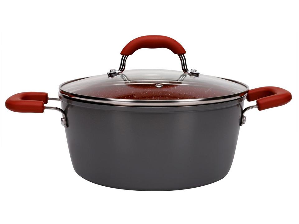 Jogo de Panelas Brinox Revestimento Cerâmico de Alumínio Vermelho e Cinza 8 Peças Ceramic Life Select - 4