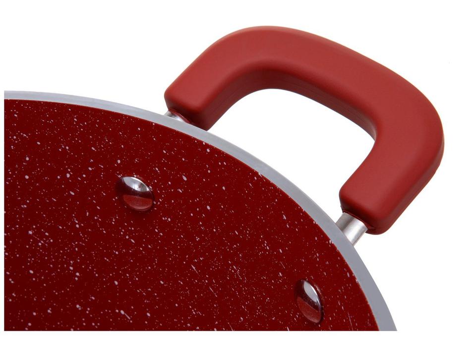 Jogo de Panelas Brinox Revestimento Cerâmico de Alumínio Vermelho e Cinza 8 Peças Ceramic Life Select - 11