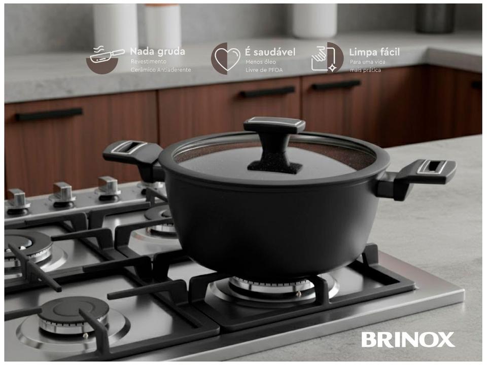 Jogo de Panelas Brinox Revestimento Cerâmico Preto 5 Peças Carbon Ceramic Life - 6