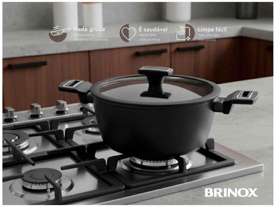 Jogo de Panelas Brinox Revestimento Cerâmico Preto 5 Peças Carbon Ceramic Life - 6